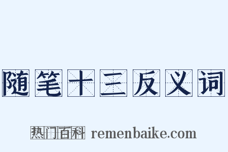 随笔十三反义词是什么意思的图片